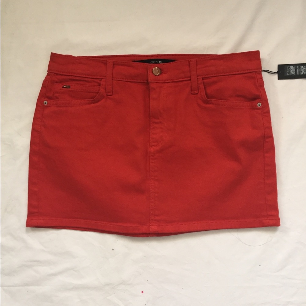 Joe’s Jeans Red Hot Denim Mini Skirt - Picture 2 of 6